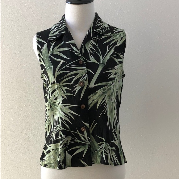 bamboo print rayon top - Picture 1 of 5